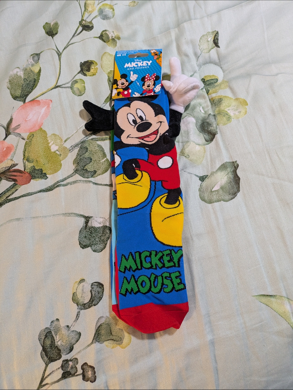 MADMIA Mickey & Donald Kid Socks - Blue, Green, Yellow, Black